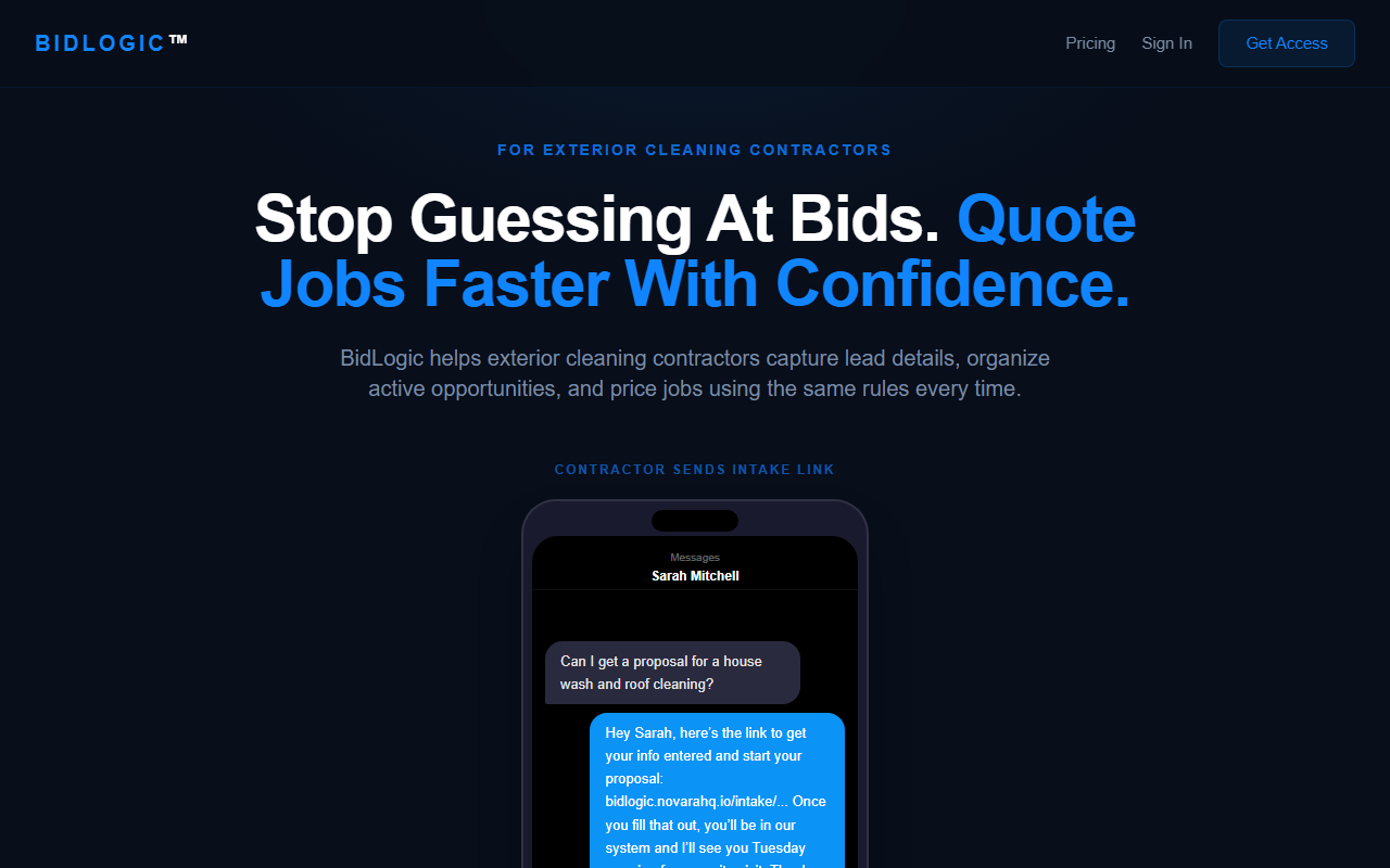 BidLogic — website built by Creators Corner