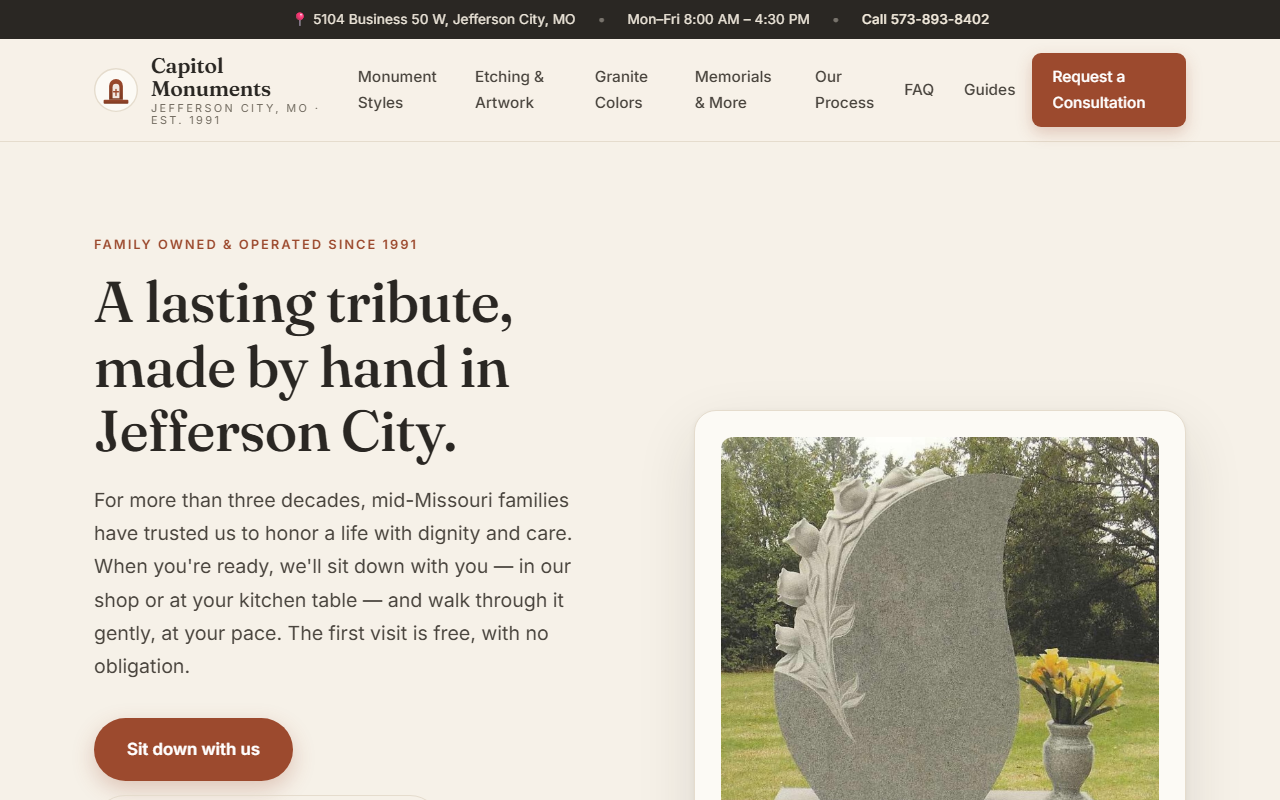 Capitol Monuments — website built by Creators Corner