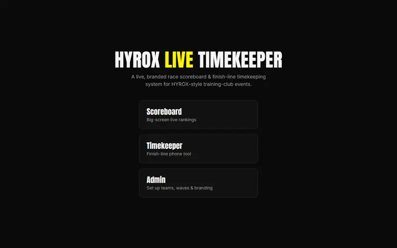 HYROX Timekeeper — screenshot