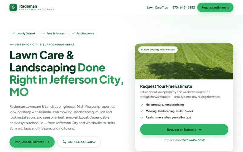 Rademan Lawncare — screenshot